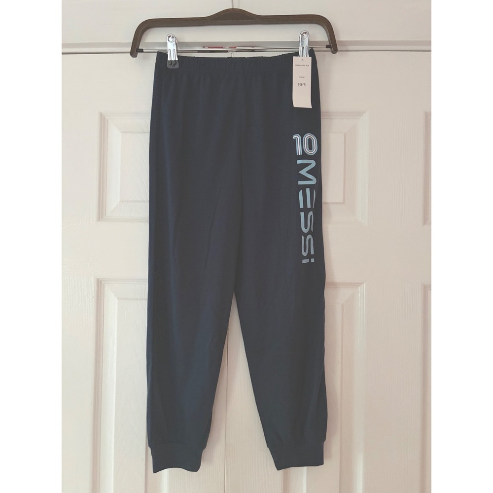 Messi Collection Kids Navy Blue 10 Messi Graphic‎ PJ Pants Size S 6/7 NWT